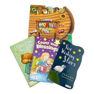 Christian Children's Books Set Inside Noah's Ark Animals Prayers Counting